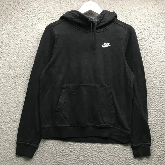 Nike 853928-010 NSW Funnel Neck Fleece Sweatshirt Hoodie Womens Small Black - Picture 1 of 7